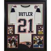 Malcolm Butler Signed Framed White Jersey JSA Autographed Patriots
