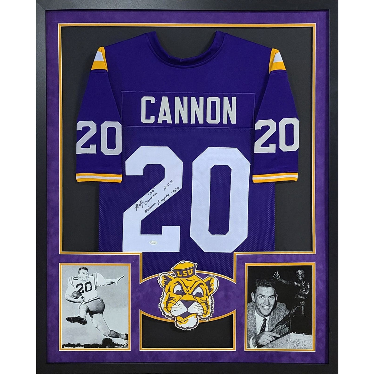 Billy Cannon Framed Signed Jersey JSA Autographed LSU Tigers