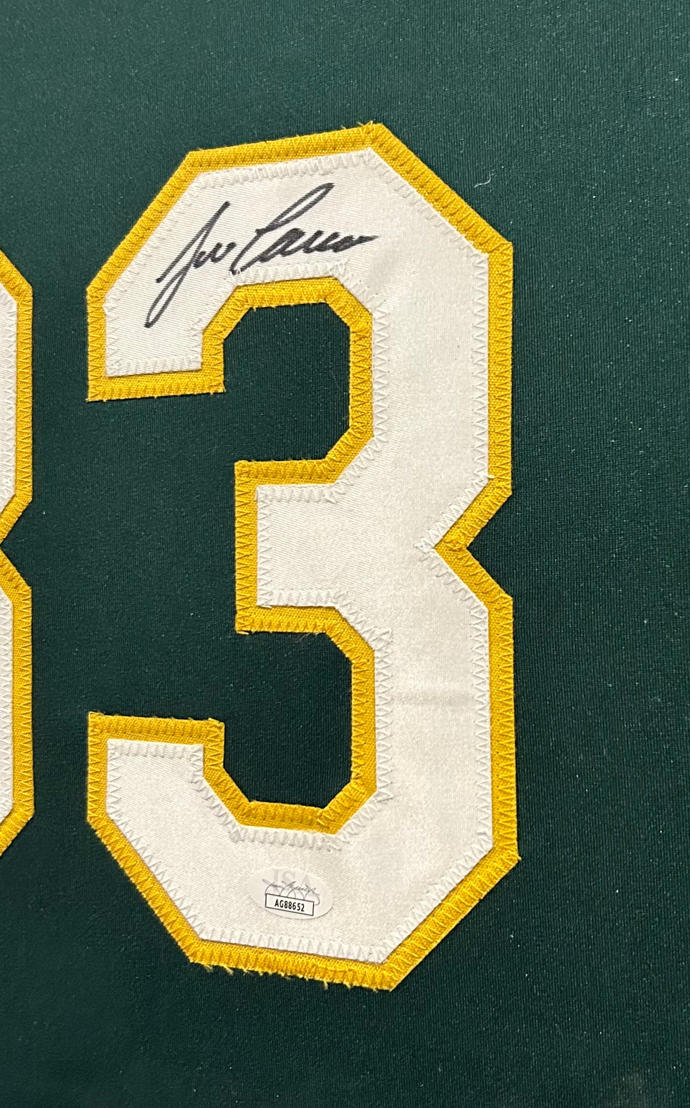 Oakland Athletics Mark McGwire Autographed Framed Green Jersey JSA