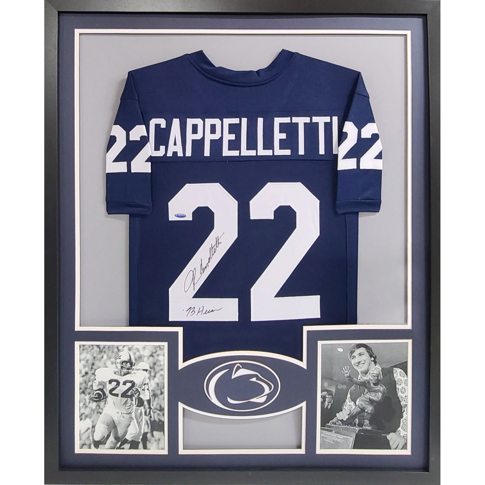 John Cappelletti Framed Signed Jersey Tristar Autographed Penn State NH