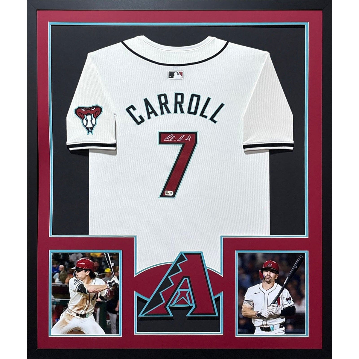 Corbin Carroll Framed White Jersey MLB COA Autographed Signed Diamondbacks