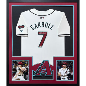 Corbin Carroll Framed White Jersey MLB COA Autographed Signed Diamondbacks