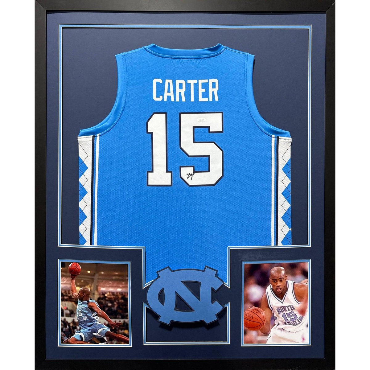 Vince Carter Framed Signed Jersey JSA Autographed North Carolina UNC