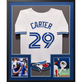 Joe Carter Framed Signed White Jersey JSA Toronto Blue Jays Autographed