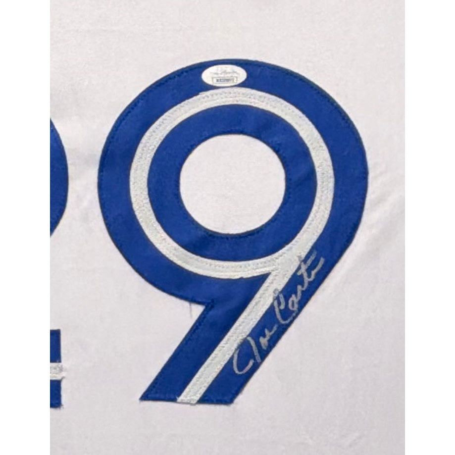 Joe Carter Framed Signed White Jersey JSA Toronto Blue Jays Autographed