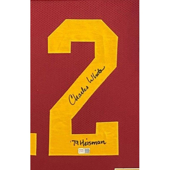 Charles White Framed Signed Jersey Tristar Autographed USC