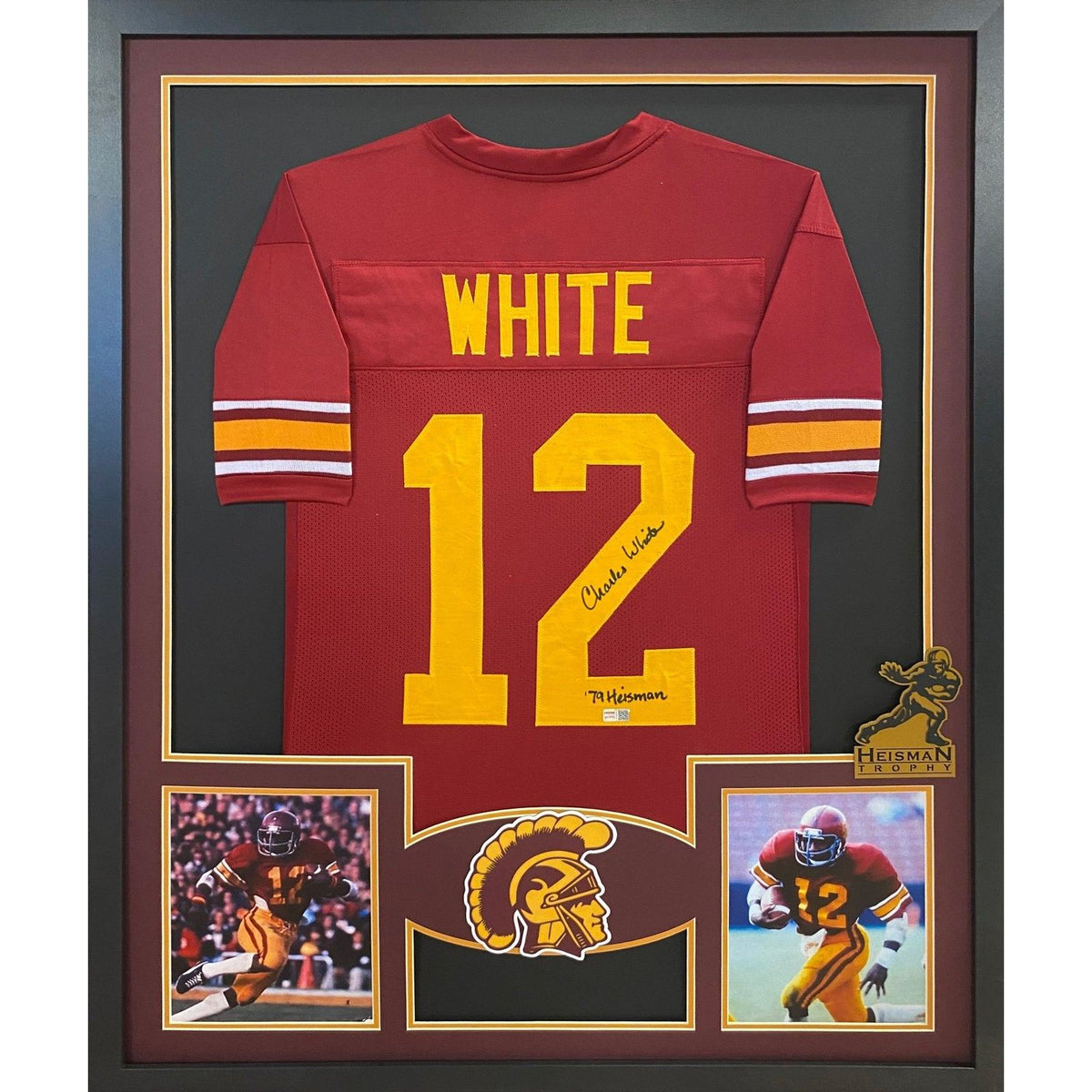Charles White Framed Signed Jersey Tristar Autographed USC