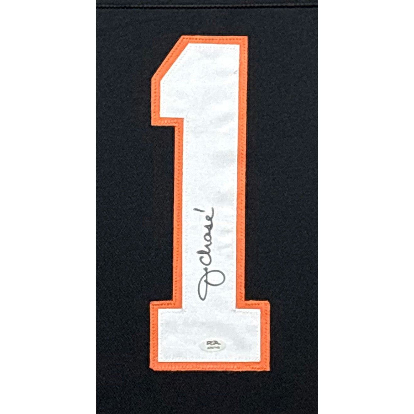 Ja'Marr Chase Framed Signed Jersey PSA Autographed Cincinnati Bengals BK