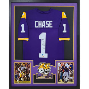 Ja'Marr Chase Framed Signed Jersey Beckett Autographed LSU Tigers