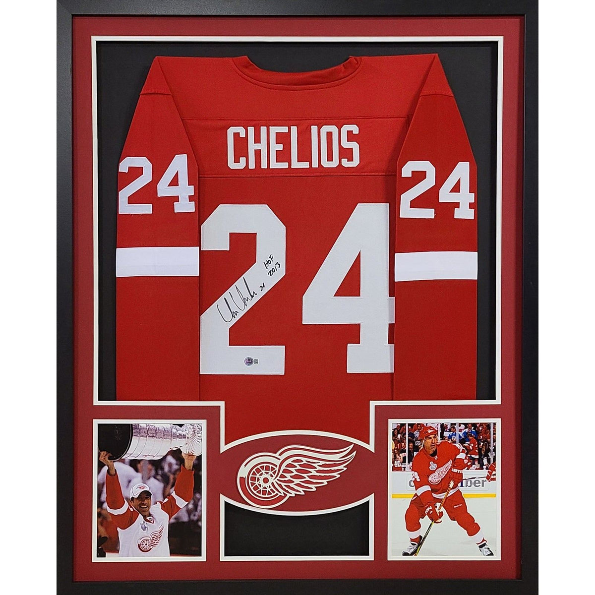 Chris Chelios Framed Signed Jersey Beckett Autographed Detroit Red Wings