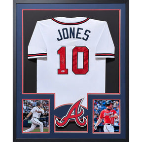 Chipper Jones Signed Framed Jersey Beckett BAS Autographed Atlanta Braves