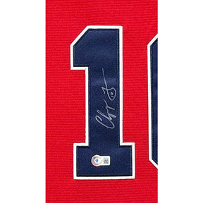 Chipper Jones Signed Framed Red Jersey Beckett Autographed Braves