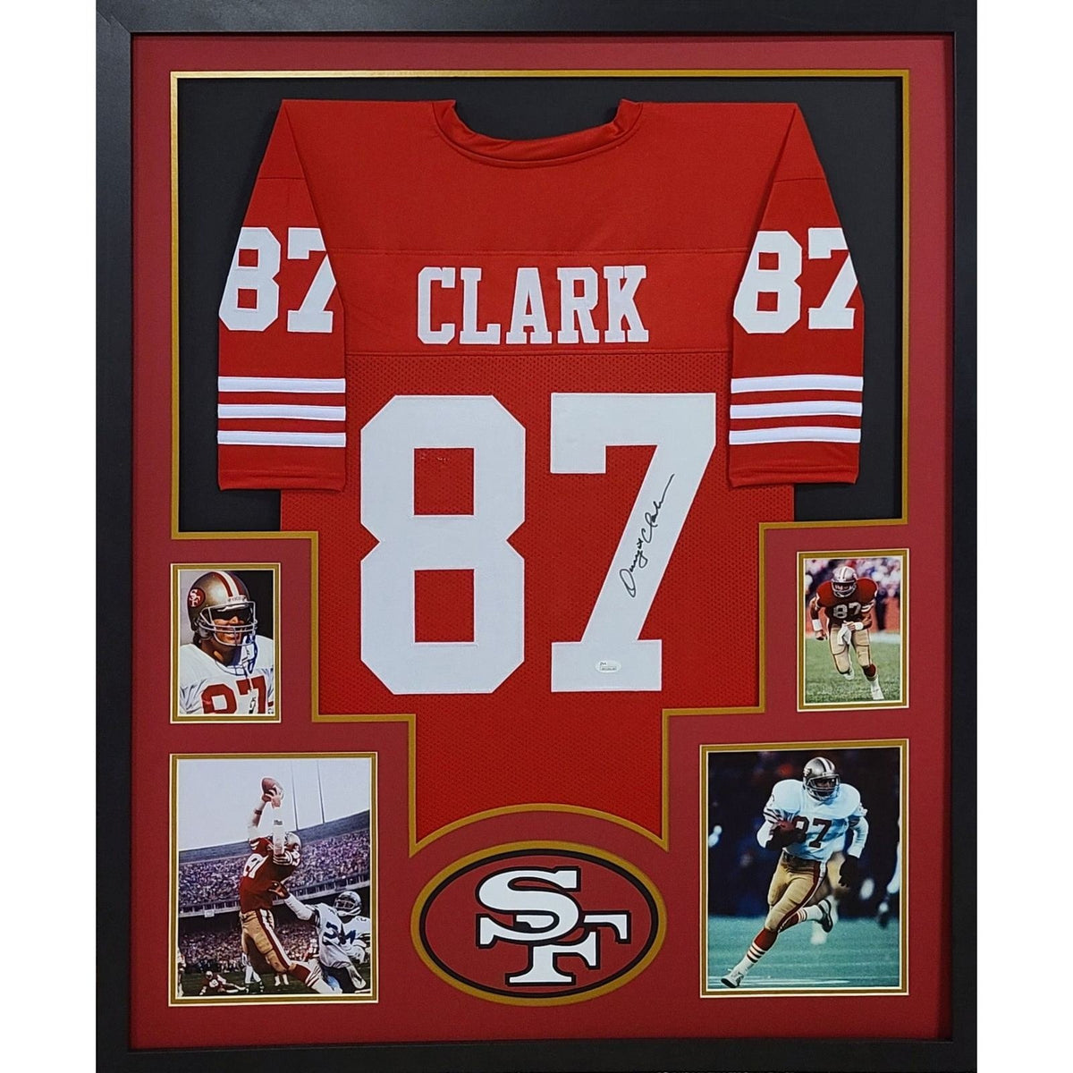 Dwight Clark Framed Signed Jersey JSA Autographed Signed San Francisco 49ers