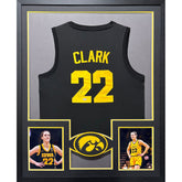 Caitlin Clark Framed Signed Iowa Hawkeyes Black Jersey PSA/DNA Autographed