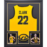 Caitlin Clark Framed Signed Iowa Hawkeyes Yellow Jersey Panini Autographed