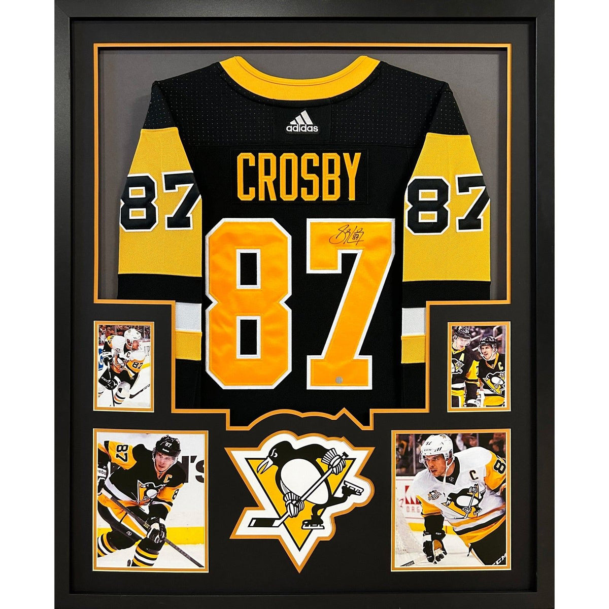 Sidney Crosby Framed Signed Black Jersey Frameworth Autographed Penguins