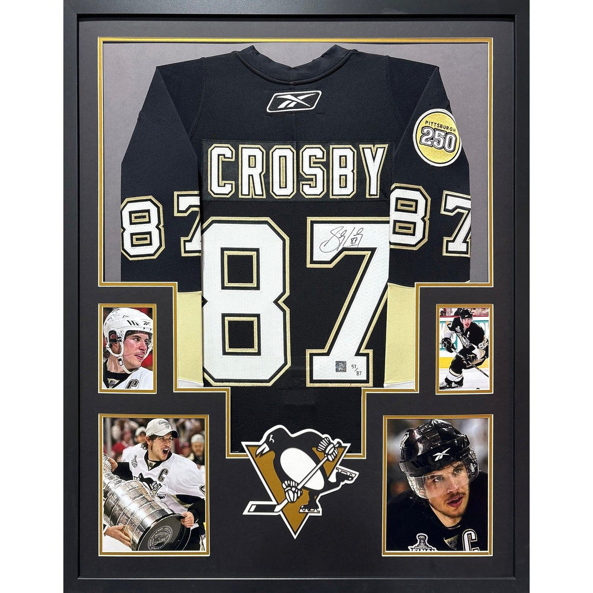 Sidney Crosby Framed Signed Jersey Autographed Penguins Frameworth COA 87