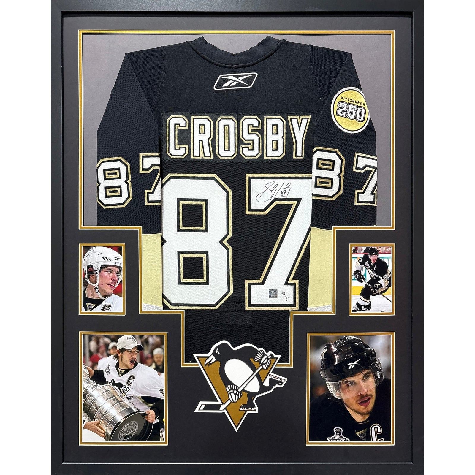 Sidney Crosby Framed Signed Jersey Autographed Penguins Frameworth COA 87