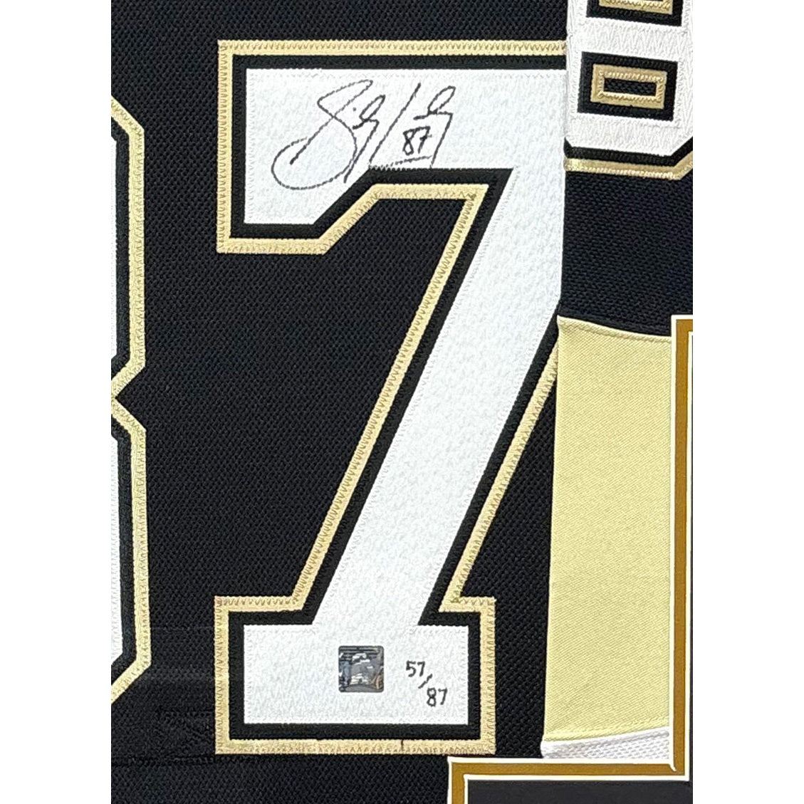 Sidney Crosby Framed Signed Jersey Autographed Penguins Frameworth COA 87