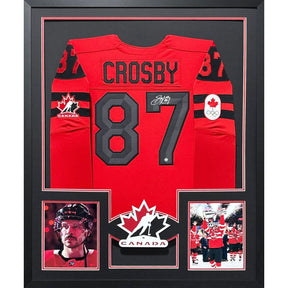 Sidney Crosby Framed Signed Black Jersey Frameworth Autographed Canada