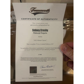 Sidney Crosby Framed Signed Jersey Frameworth Autographed Penguins Fenway