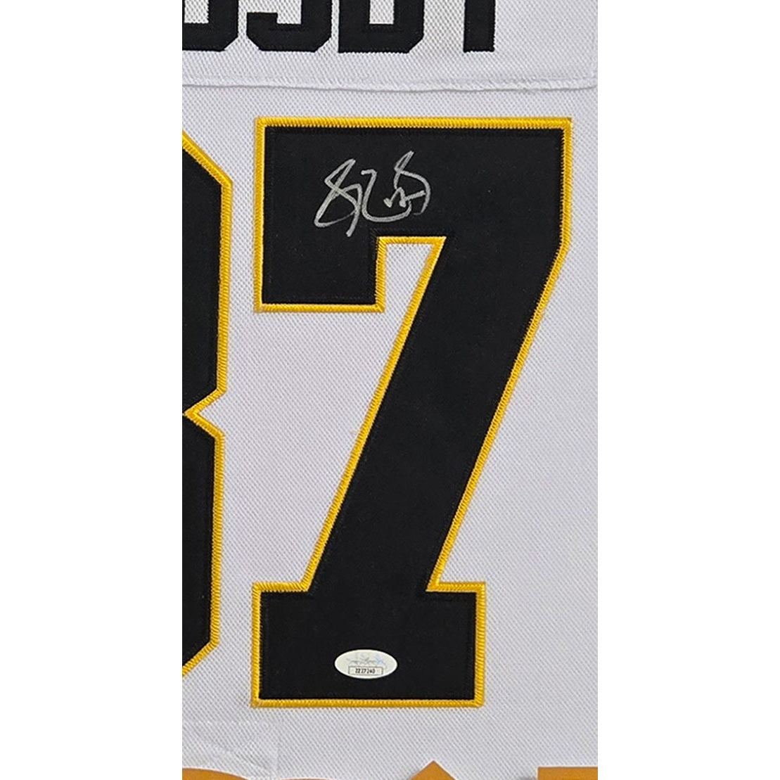 Sidney Crosby Framed Signed White Jersey JSA Autographed Penguins