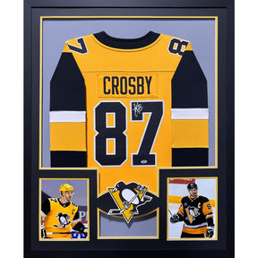 Sidney Crosby Framed Signed Yellow Jersey PSA/DNA Autographed Penguins