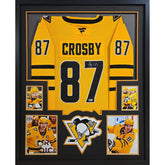 Sidney Crosby Framed Signed Yellow Jersey Beckett Autographed Penguins