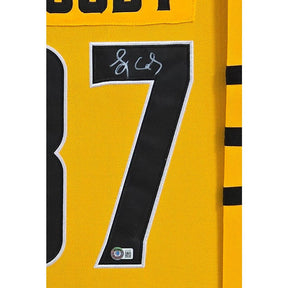 Sidney Crosby Framed Signed Yellow Jersey Beckett Autographed Penguins