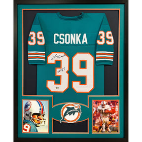 Larry Csonka Framed Jersey Beckett Autographed Signed Miami Dolphins