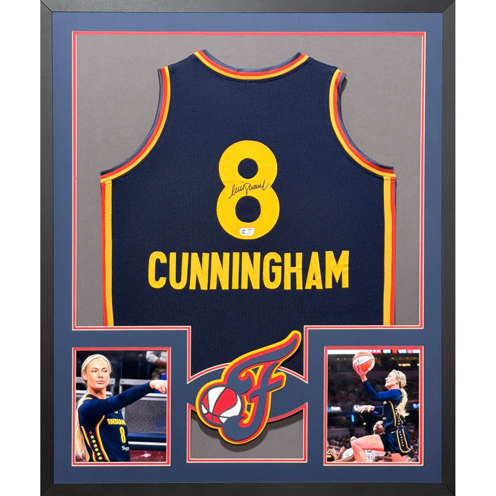 Sophie Cunningham Framed Signed Indiana Fever Jersey Prime Time COA Autographed