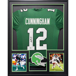 Randall Cunningham Framed Jersey Beckett Autographed Signed Eagles 2P