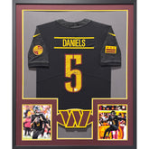 Jayden Daniels Framed Black Jersey Fanatics Autographed Signed Commanders