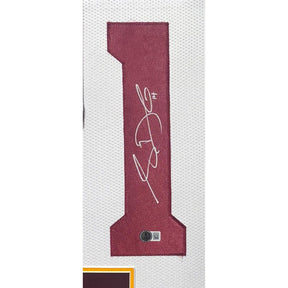 Sam Darnold Framed Signed USC White Jersey Beckett COA Autographed