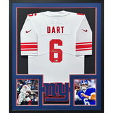Jaxson Dart Signed Framed White Jersey Beckett Autographed NY Giants Current