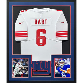 Jaxson Dart Signed Framed White Jersey Beckett Autographed NY Giants Current
