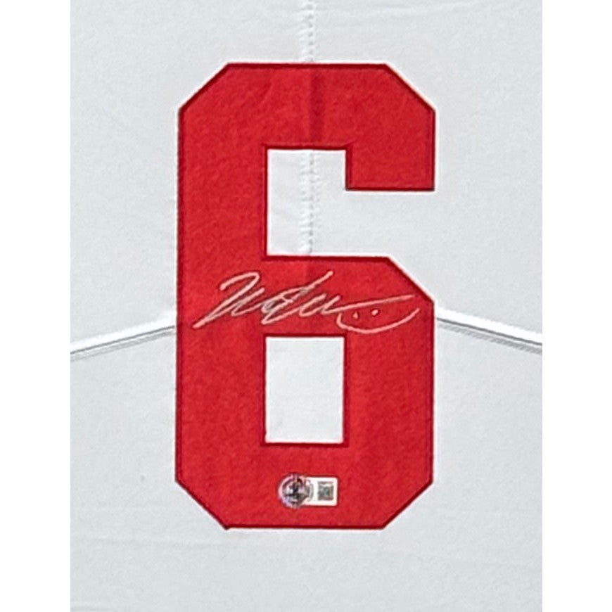 Jaxson Dart Signed Framed White Jersey Beckett Autographed NY Giants Current
