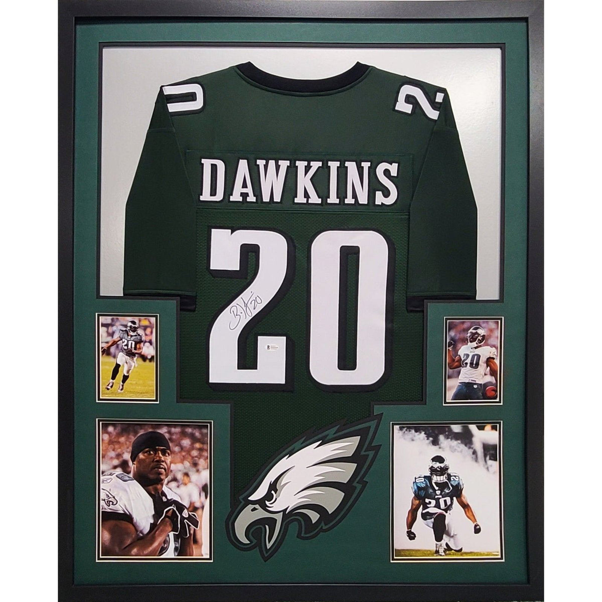 Brian Dawkins Signed Framed Jersey Beckett Autographed Philadelphia Eagles NL