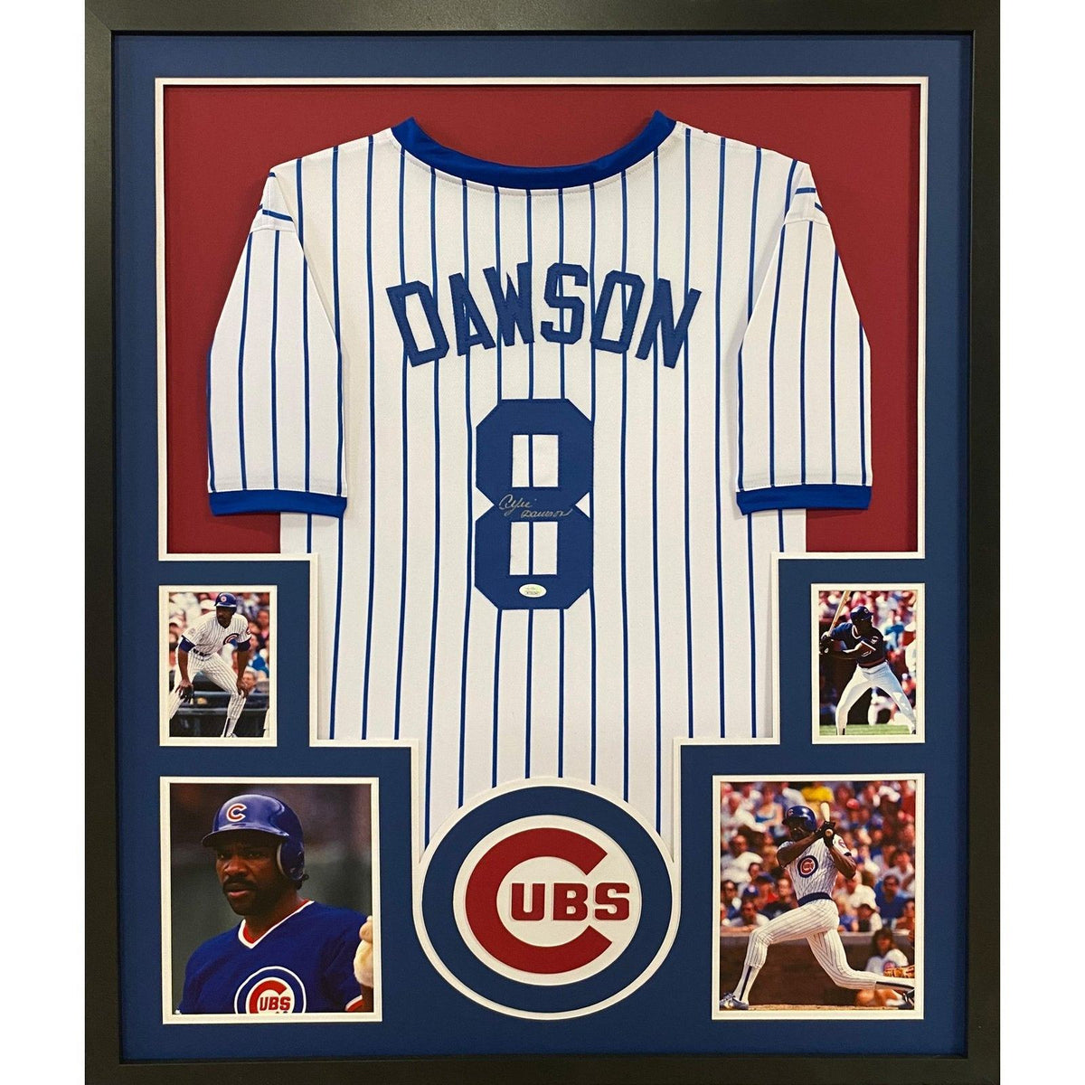 Andre Dawson Framed Signed Jersey JSA Autographed Chicago Cubs Striped