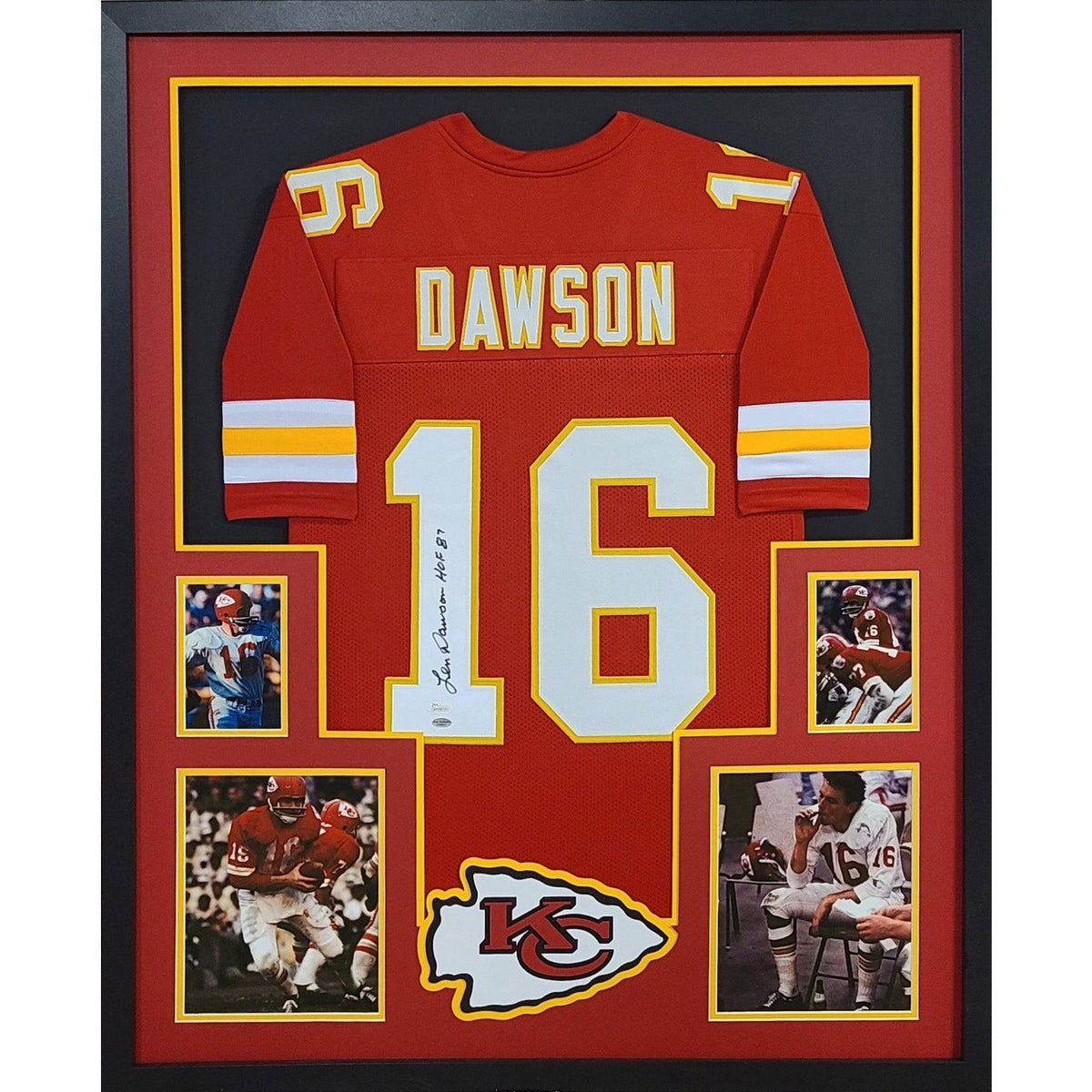 Len Dawson Framed Jersey JSA Autographed Signed Kansas City Chiefs