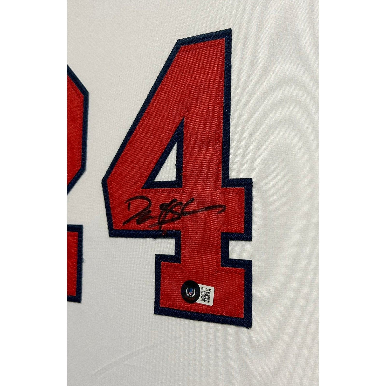 Deion Sanders Framed Signed Jersey Beckett Autographed New York Yankee