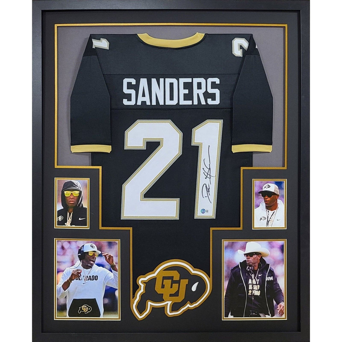 Deion Sanders Black Colorado Jersey Beckett Autographed Signed Coach Prime