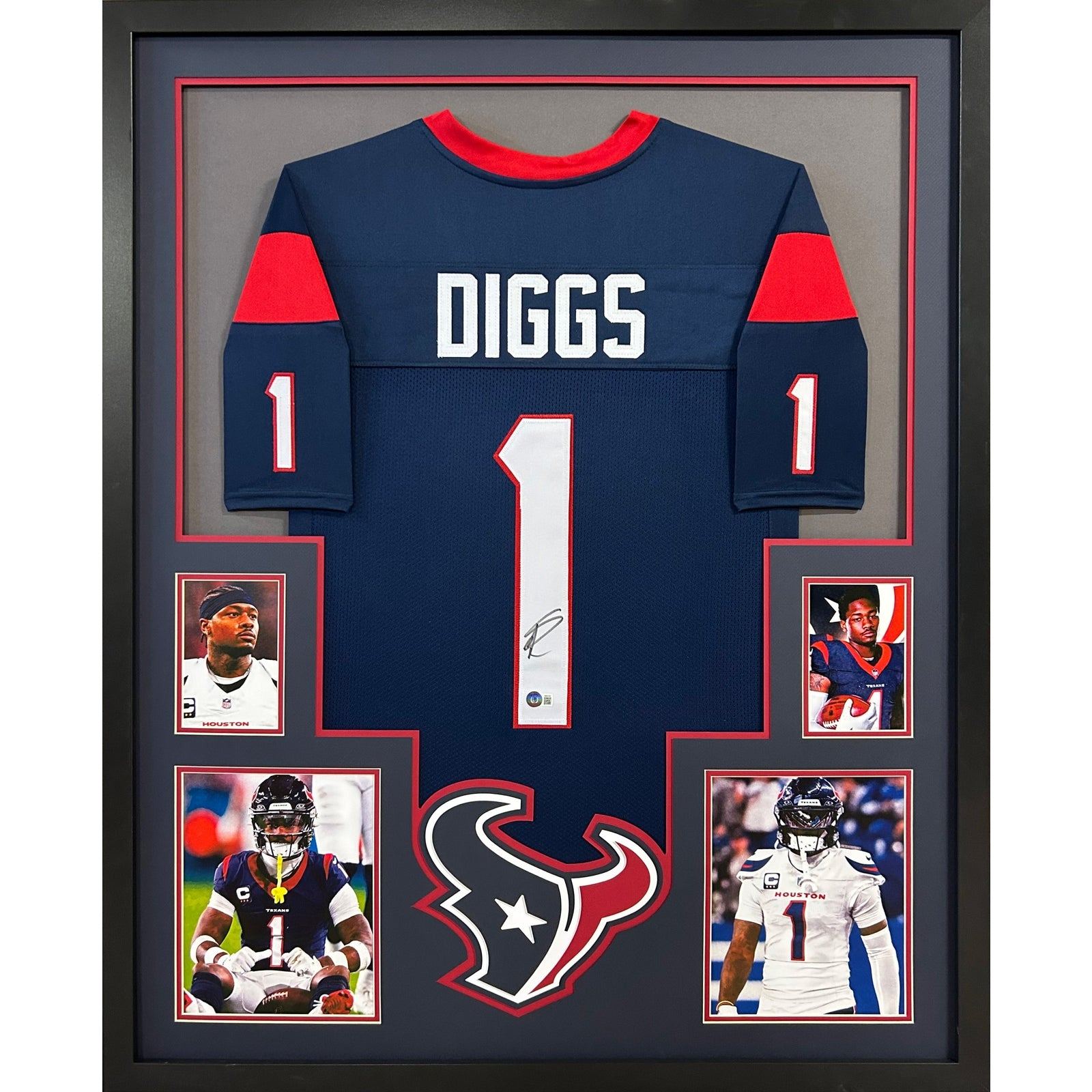 Stefon Diggs Framed Signed Houston Texans Jersey Beckett Autographed