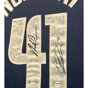Dirk Nowitzki Mark Cuban Signed Framed Jersey PSA/DNA Autographed Mavericks