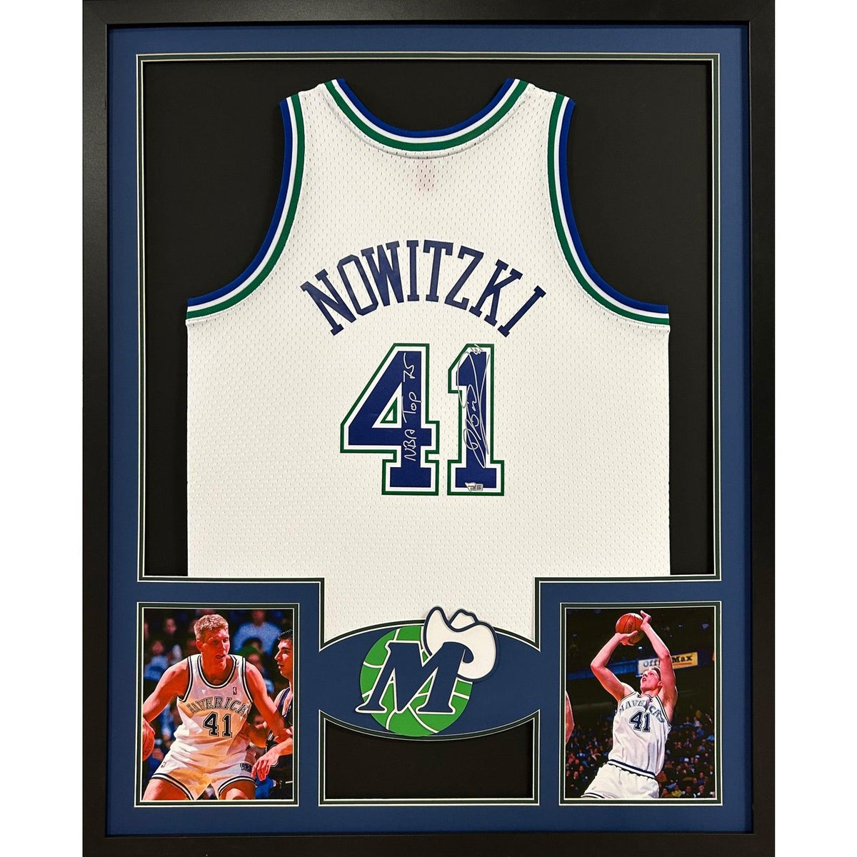 Dirk Nowitzki Framed Rookie Jersey Fanatics Autographed Signed Dallas Mavericks