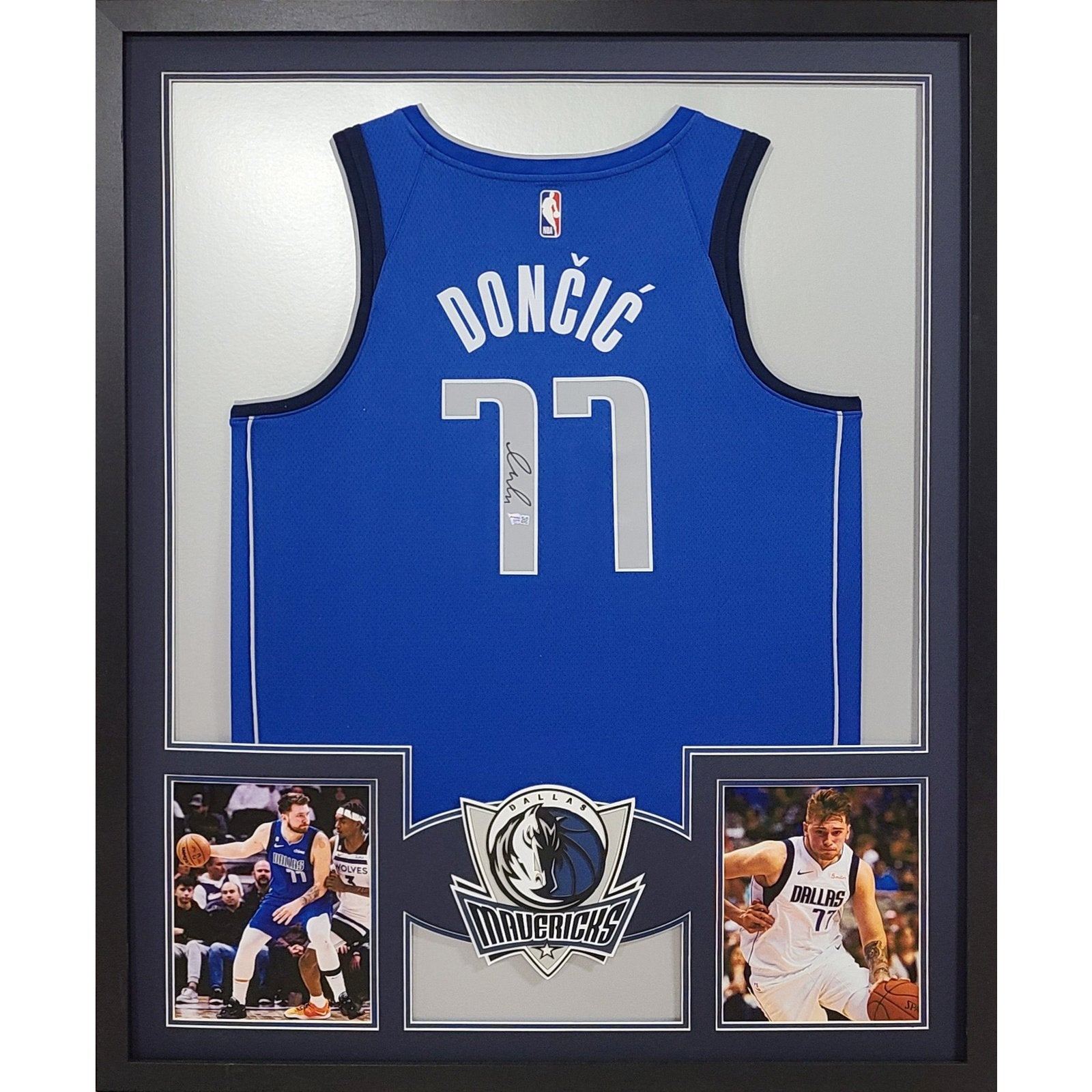 Luka Doncic Framed Signed Jersey Fanatics Autographed Dallas Mavericks