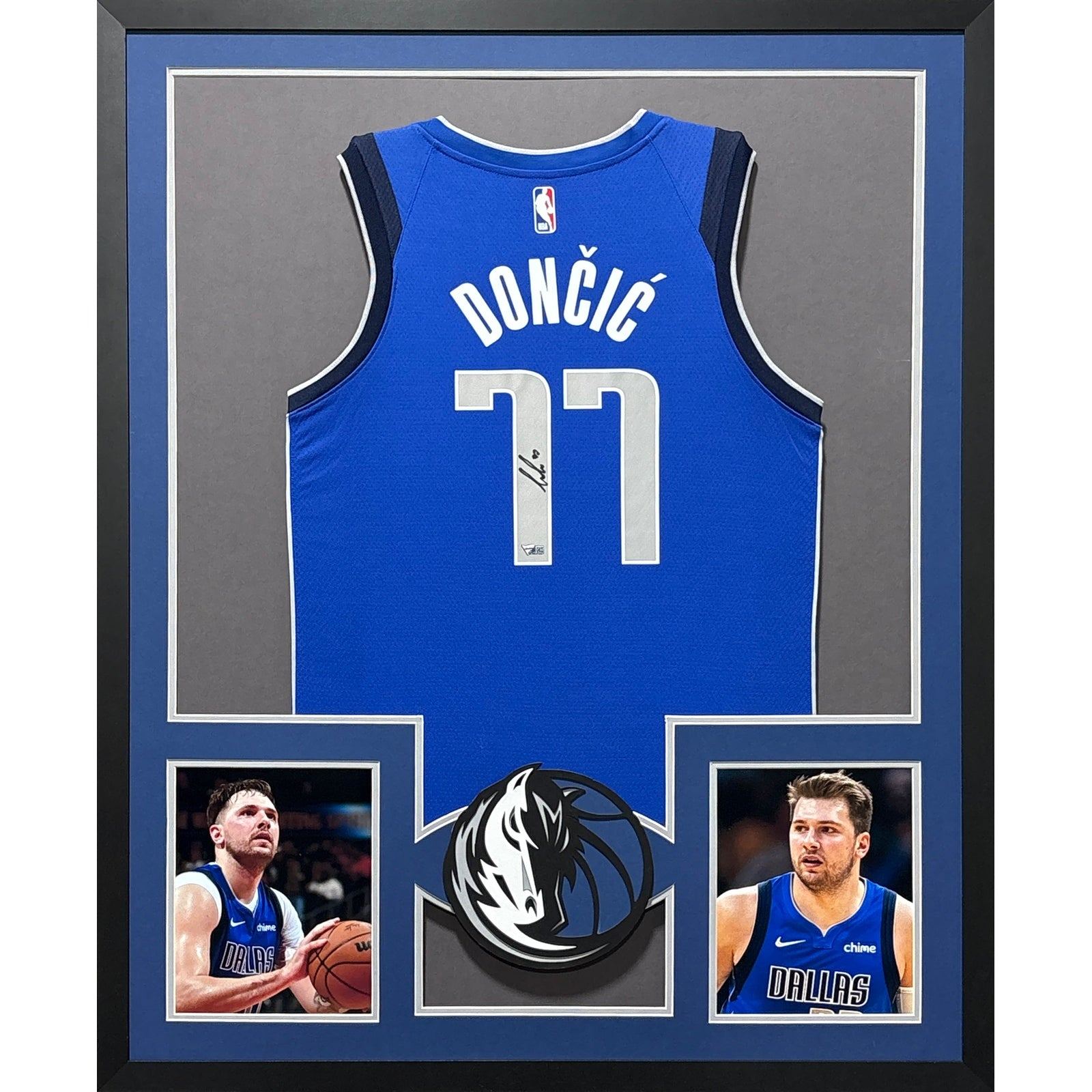 Luka Doncic Framed Signed Jersey Fanatics Autographed Dallas Mavericks NL