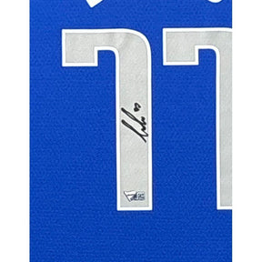 Luka Doncic Framed Signed Jersey Fanatics Autographed Dallas Mavericks NL