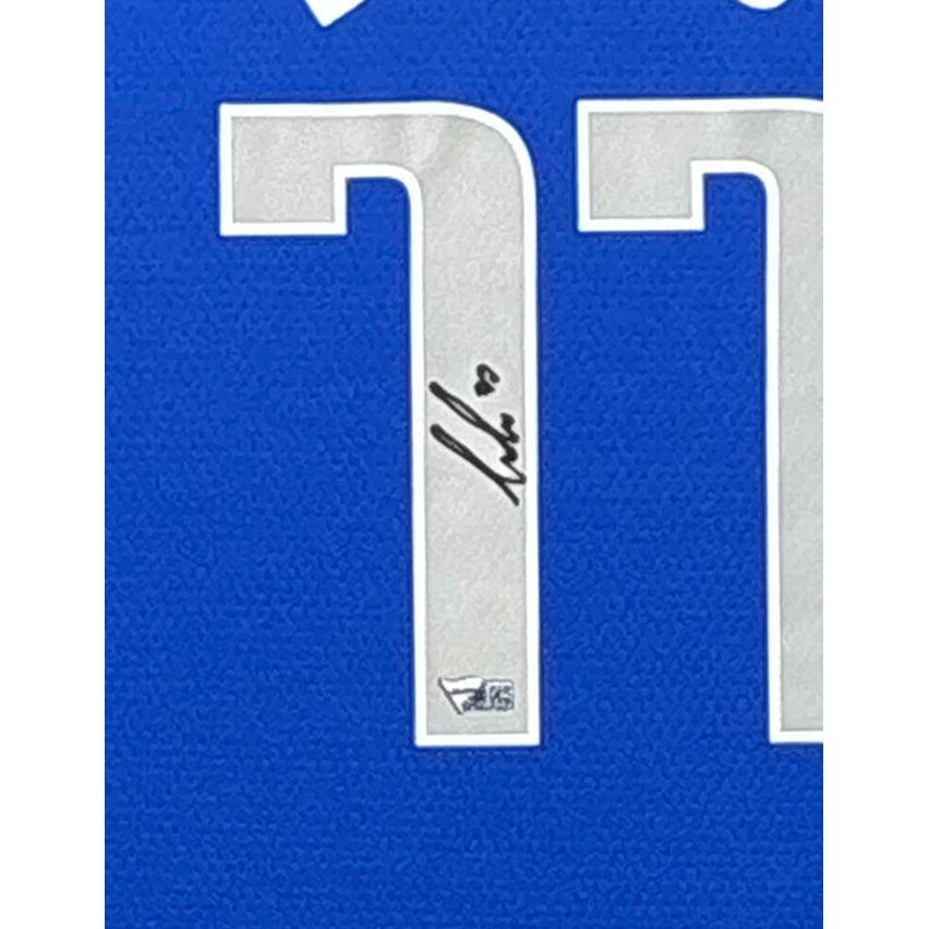 Luka Doncic Framed Signed Jersey Fanatics Autographed Dallas Mavericks NL