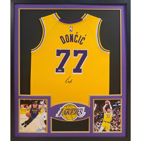 Luka Doncic Framed Signed Jersey PSA/DNA Autographed Lakers Los Angeles